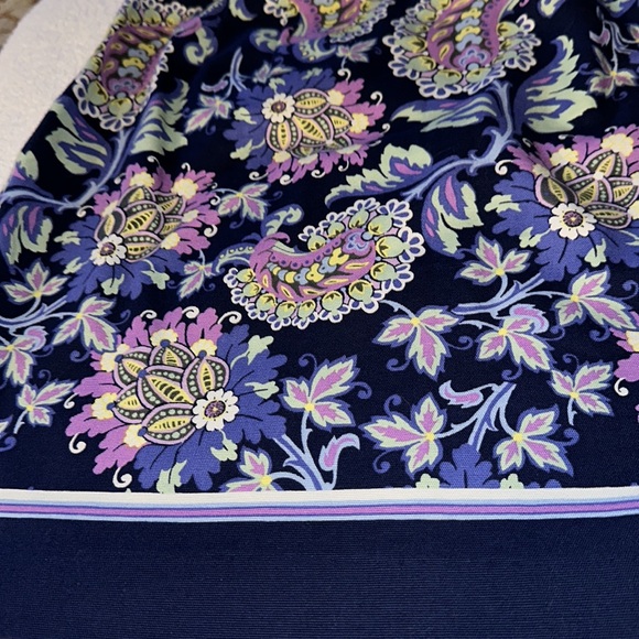 Talbots Navy Paisley And Floral Skirt Size 2 NWT side zipper - Picture 6 of 6